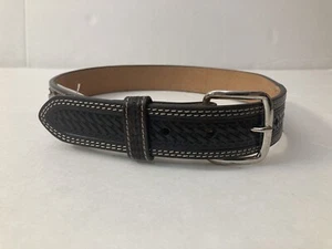 Cowboy Chrome Boys Size 24 Genuine Leather Beaded Western Belt Brown - Picture 1 of 12