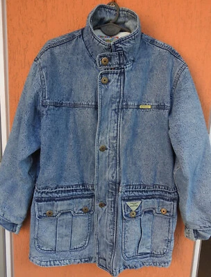 Chaqueta de Trabajo Denim Montana De Colección Para Hombre Grande Clima Frío Edredón Forrado Abrigo Años 90 Foto 1 de 4