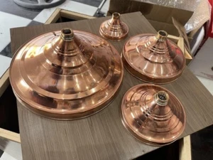 Unlacquered Solid Copper Rain Shower Head, Large Round Handcrafted Design. - Picture 1 of 9