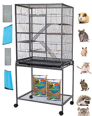 MCAGE 54" LARGE 4-Level Chew-Proof Ferret Cats Chinchilla Sugar Glider Rabbit Rat Cage