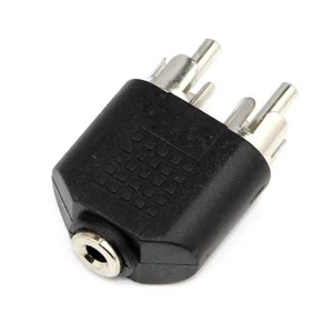 New 3.5mm 1/8 Female Stereo Jack To 2 RCA Phono Male Splitter Adapter Converter - Picture 1 of 3