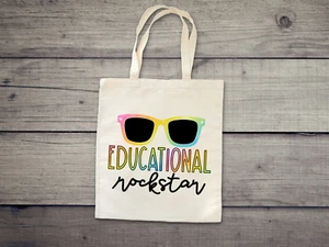 Educational Rock Star Tote. Earth Day Tote, Nature Lover's Tote, Hiking, Love Li - Picture 1 of 4