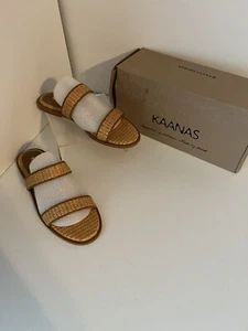 Kaanas Women's Barita Sandals 7M, Brown Slip On’s Slide Carmel NEW Flat - Picture 1 of 12