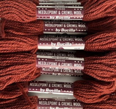 Bucilla Needlepoint Crewel Wool 16E Rust Red Burnt Orange Persian 4612 Lot of 12 - Image 1 of 4