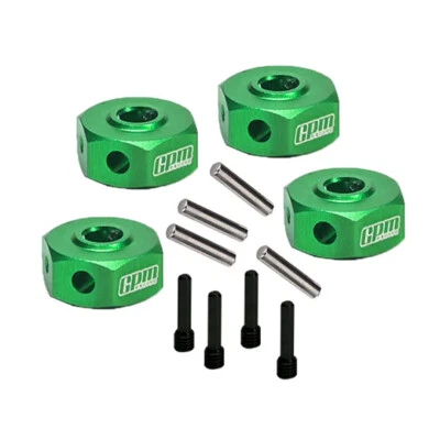 GPM Racing Aluminum 7075 Hex Adapters (12mm) Green for Losi 1/18 Mini LMT - Image 1 of 3