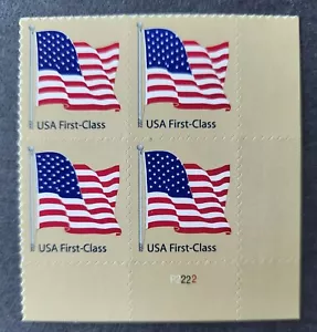 USA Flag Self-Adhesive 41c rate (2007) Plate Block 4 Plate P2222 MNH Scott 4130 - Picture 1 of 2