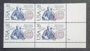 US STAMPS ~1983 US-SWEDEN 1783 TREATY BLOCK OF 4 20C, SC#2036, MNH, OG - Picture 1 of 2