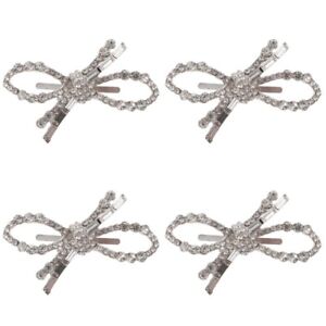  Set of 4 Wedding Heels Rhinestone Trim Jeweled Shoe Clip Flower