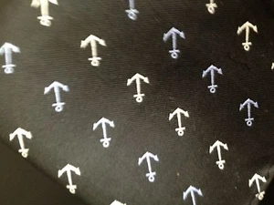 10" 100% Silk Pocket Square  Black Anchors-23 - Picture 1 of 2