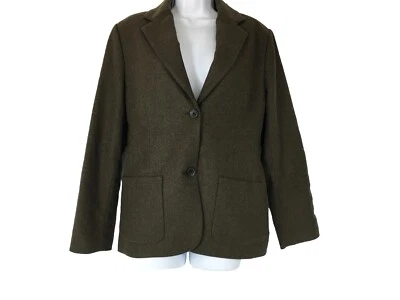 Blazer Everlane Academy para mujer mezcla de lana verde oliva talla 14 oficina minimalista Foto 1 de 4