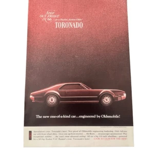 Vintage 1965 Oldsmobile Toronado One of a Kind Ad Advertisement - Picture 1 of 4