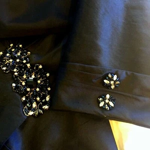 Black Strapless Silk Evening Dress Suit 2 pc   sz 12 (fits like a 10) Mon Cheri - Picture 1 of 12