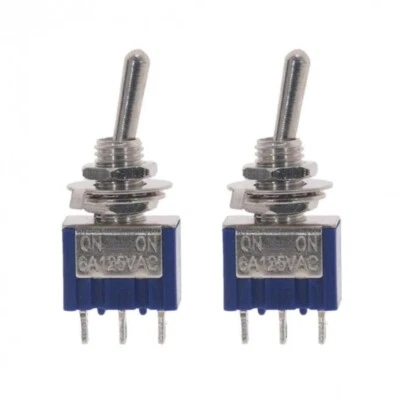 2x INTERRUTTORE A LEVETTA ON-OFF DEVIATORE COMMUTATORE SWITCH 2 POSIZIONI 6A  - Immagine 1 di 2
