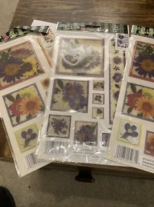 NEW 3 Sheets E-Z Stick-On 3D Epoxy Stickers/Embellishments - Flowers - Picture 1 of 4