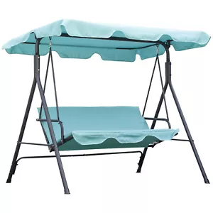 3-Seat Outdoor Porch Swing Chair with Canopy for Patio Garden Balcony Backyard - Picture 1 of 8