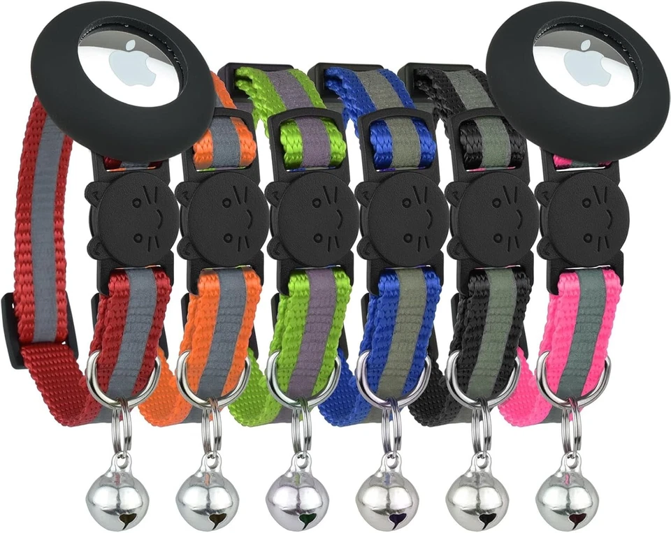 Cat Collar With Bell 4 Pack Durable Breakaway Adjustable Reflective Cat Collars