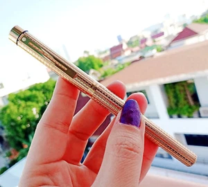 Pluma estilográfica vintage SHEAFFER Targa enchapada en oro tapa y patrón cuadrado de barril rara - Imagen 1 de 9