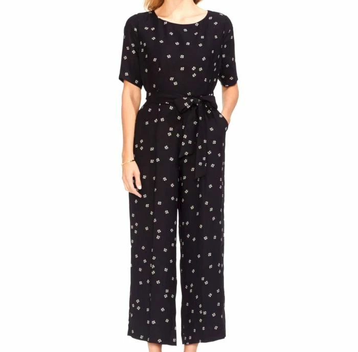 $365 Mono Vince Camuto Para Mujer Negro Ditsy Reset Corbata Cintura Pierna Ancha Talla 2 Foto 1 de 1