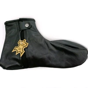 Men's Women's Unisex Real Halal Sheep Leather Black Socks Khuf With FleeceLining - Picture 1 of 9