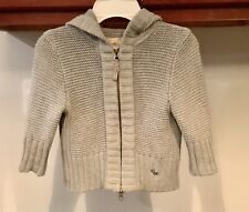 Women’s XS Abercrombie and Fitch Cropped Gray Hooded Cardigan Sweater 1/2 Sleeve
