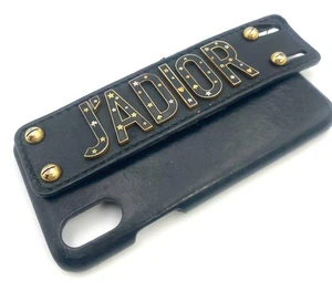 Custodia Christian Dior J'ADIOR in pelle per iPhone X/XS cinturino nero con logo - Foto 1 di 9