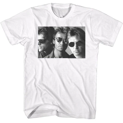 The Police - Black & White Shades - American Classics - Solid White Adult Short  - Image 1 of 2