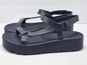 Pink Victoria's Secret schwarze Plateau-Sandalen Größe US 5 - 6 Riemen Gladiator  - Bild 1 von 8