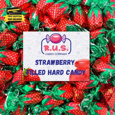 Strawberry Filled Hard Candy – Bulk Wrapped Fruit Candy by  – Individually Wrapp - Image 1 of 4