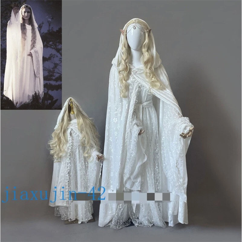 Lord of the Rings The Hobbit Galadriel Cosplay Costume Outfits Wig Adult/kids- - Image 1 of 4