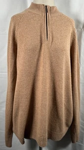 M&S Collection Pure Lambswool Camel Zip Neck Jumper Labelled Size XL - Picture 1 of 12