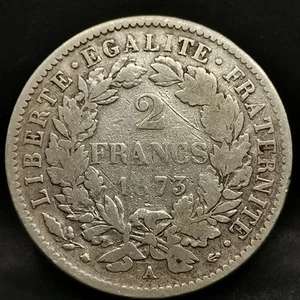2 FRANCS 1873 A PARIS AVEC LEGENDE ARGENT 835‰ CERES 528076 Ex. / FRANCE / SILVE - Foto 1 di 2