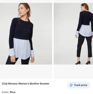 Nuevo con etiquetas Suéter Club Monaco Berdine en Azul Marino Rayas Talla S - Imagen 1 de 4