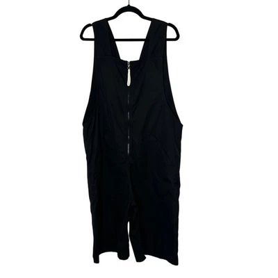 EDUN Black Cotton Zipper Front Overall Jumpsuit Shorts Size Large  Kenya - Image 1 of 4