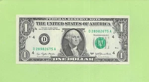 1977 ..UNCIRC $1 D 2898 2675 A .... 1977 $1 D-A NICE NOTE FRN - Picture 1 of 2