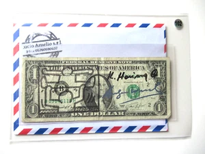 A. WARHOL/K. HARING: 1 Dollar ORIGINAL SIGNIERT, SKIZZIERT, BEARBEITET, von 1977 - Bild 1 von 6
