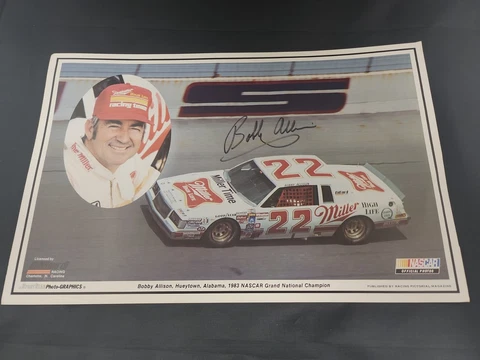 1980’s SportStar Photo Graphics NASCAR Bobby Allison Miller 11 X 17  Poster AUTO Cover