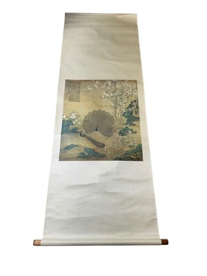 Rollo Lang Brillante Giuseppe Castiglione Pavo Real Extendiendo sus Plumas Colas Foto 1 de 4