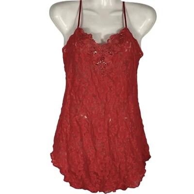 Inner Most Womens VTG Sheer Lace Chemise Slip Size XS Red Y2K Coquette Romantic - Image 1 of 4