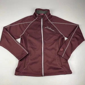 Salomon ActiTherm Womens Size L Full Zip Up Fleece Jacket Burgundy - Picture 1 of 8