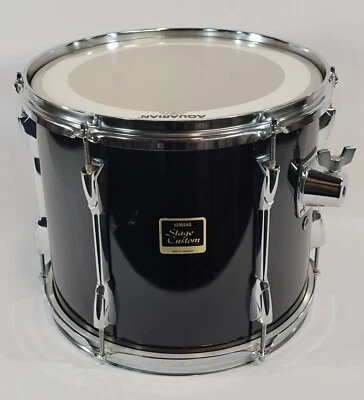 Yamaha Stage Custom 13" Tom acabado lacado negro con cabezales de batería nuevos Foto 1 de 4