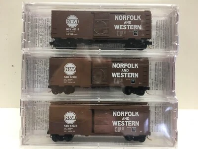 N Scale Micro Trains MTL Special Run 00-73 N&W Historical Society Box Car 3-Pack - Image 1 of 3
