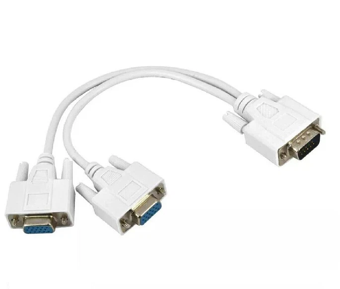 Cavo Sdoppiatore Splitter VGA 1 Maschio a 2 Femmina per Collegare 2 Monitor PC - Immagine 1 di 1