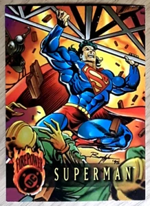 1996 Outburst: Firepower Card 55 SUPERMAN. Free New Top Loader. - Picture 1 of 3