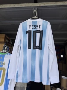 MESSI ARGENTINA New Men's HOME Shirt Kit Camiseta Jersey - Size XL And L/S NWT - Picture 1 of 10