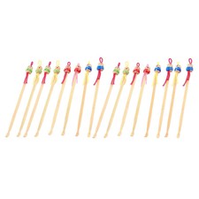 16 Pcs Cure-oreille en bois de couleurs assorties poupee japonaisR9L2
