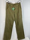 J Crew Womens Olive Green City Fit 100% Textured Cotton Pants Size 0 NWT