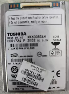 TOSHIBA 60 GB Internal 4200 RPM 1.8" HDD for iPod (Model MK6008GAH) - Bild 1 von 2