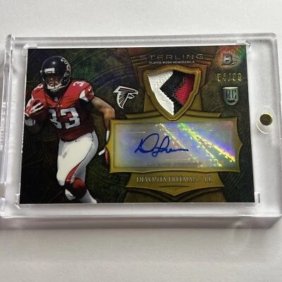 Devonta Freeman 2014 Bowman Sterling Autograph Game Jersey Patch Rookie #54/99 - Image 1 of 2