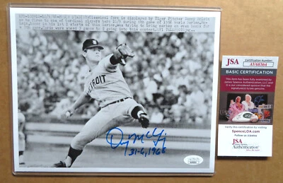 1968 WS Game 6 Denny McLain Signed Photo! - with JSA COA - Image 1 of 4