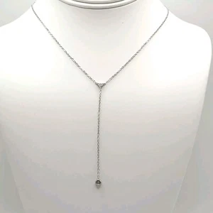 Sterling Silber Damen Y-Form zierliche CZ Lariat Halskette dreifach Cluster 16-20" - Bild 1 von 5